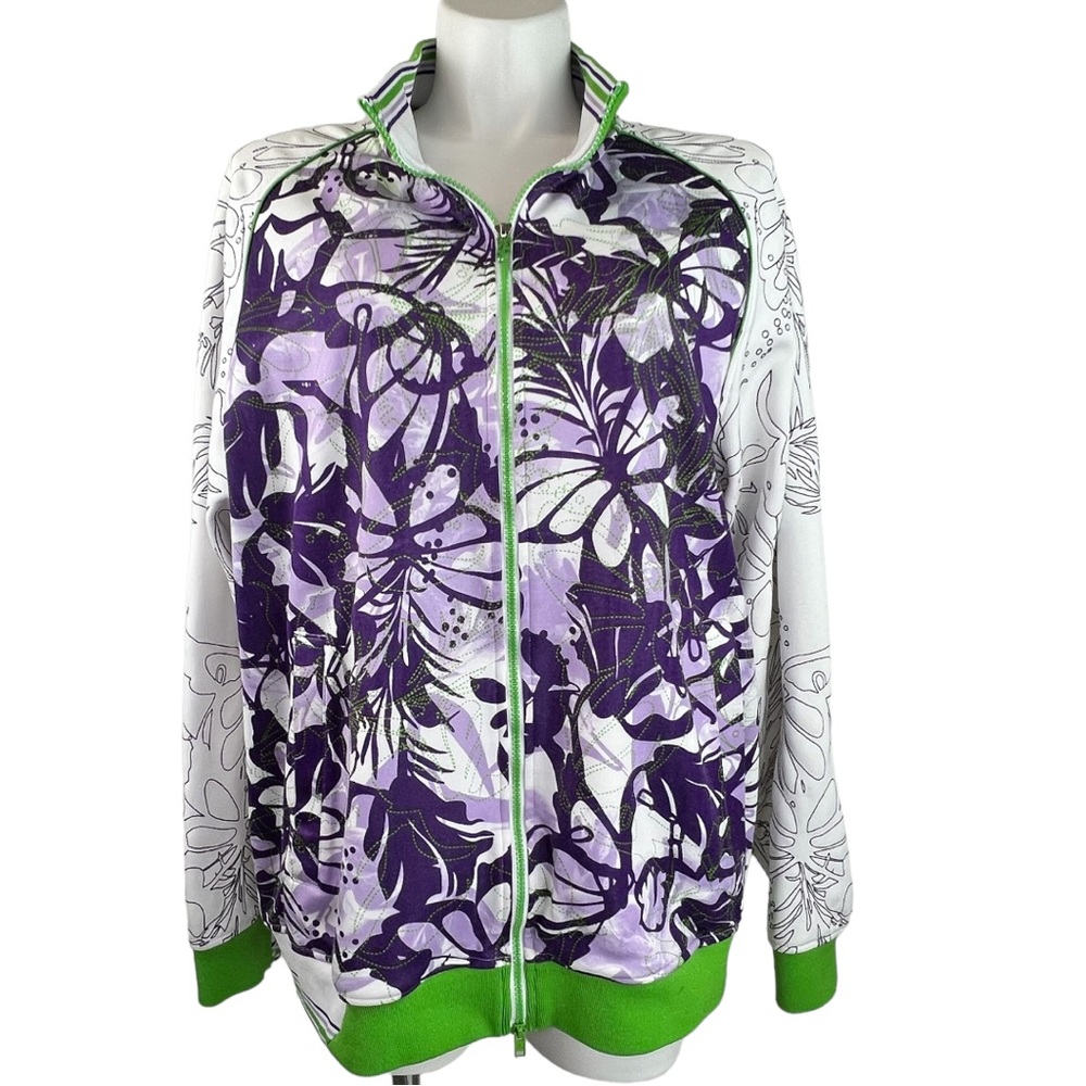 ARTFUL DODGER Embroidered Tropical Floral Track Jacket 4XL 4X Streetwear